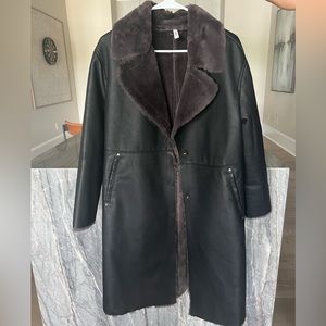 Mango casual long warm lined coat